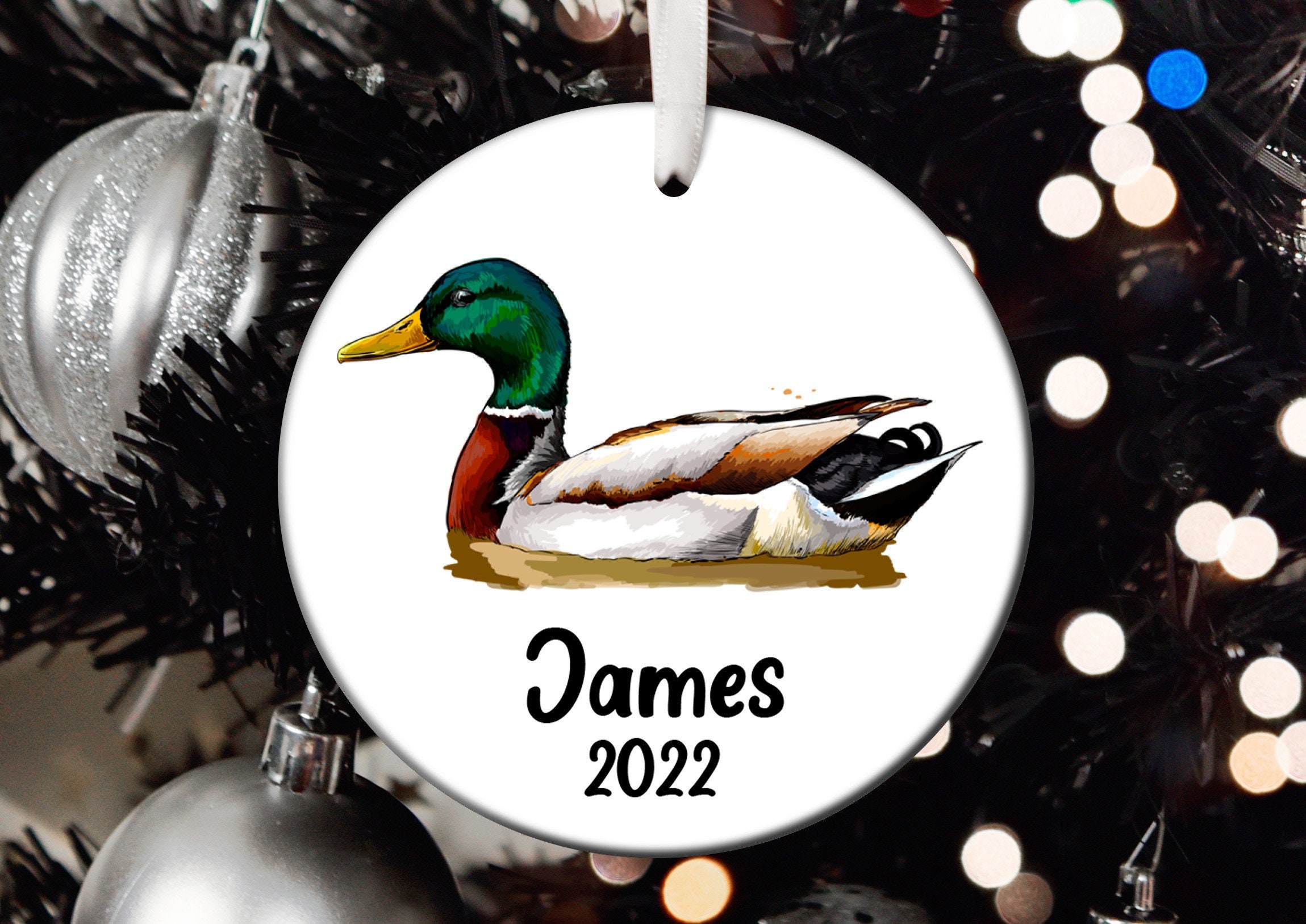 Duck Tree Decoration, Personalized Christmas Decoration, Ducks Christmas Ornament
