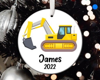 Personalized Excavator Christmas Ornament, Excavator Santa Ornament, Excavator Tree Ornament, Excavator Gift T366