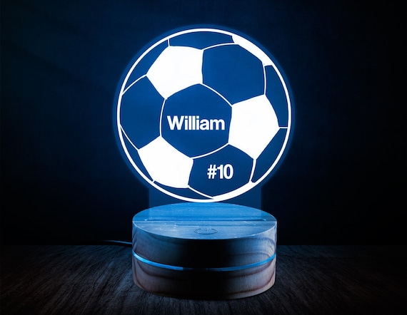 Light up Soccer Ball, Custom Engraved Night Light, Personalized Free, 16  Color Options With Remote Control 