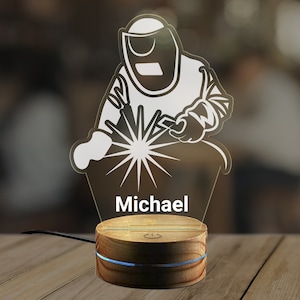 Personalized Welder Night Light, Welder Gift Ideas, Welder Present, Welder Graduation Gift, Welder Christmas Gift KK281