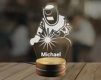 Luz Nocturna Personalizada De Soldador, Ideas De Regalo De Soldador, Regalo De Soldador, Regalo De Graduación De Soldador, Regalo de Navidad De Soldador KK281