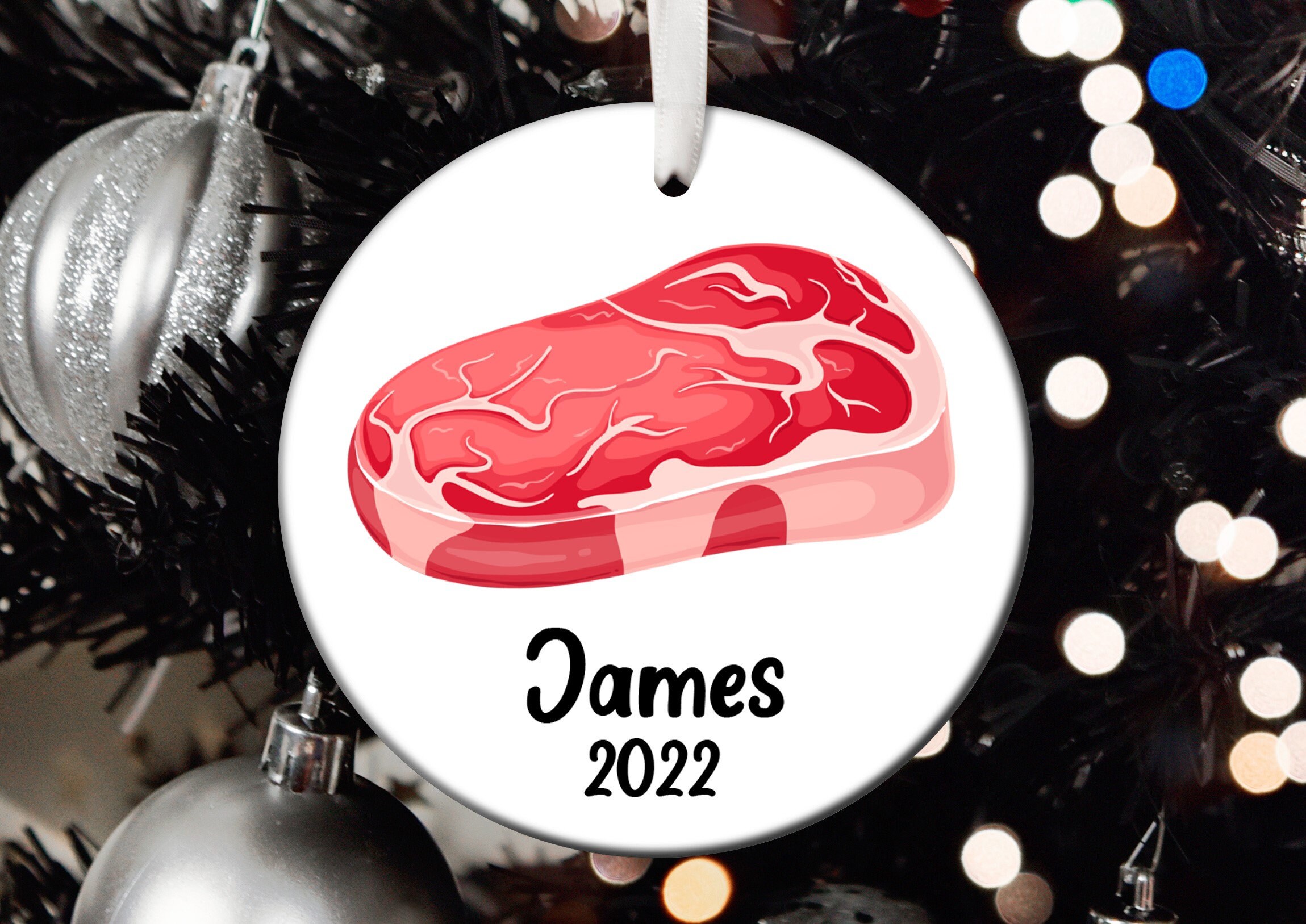 Steak christmas ornament Clearance
