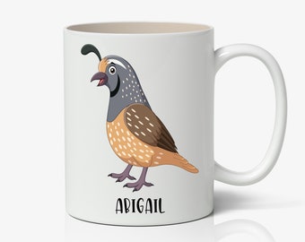Mug de caille personnalisé, Idées cadeaux de caille, Tumbler de caille, Mug de voyage de caille, Coupe de caille personnalisée K47