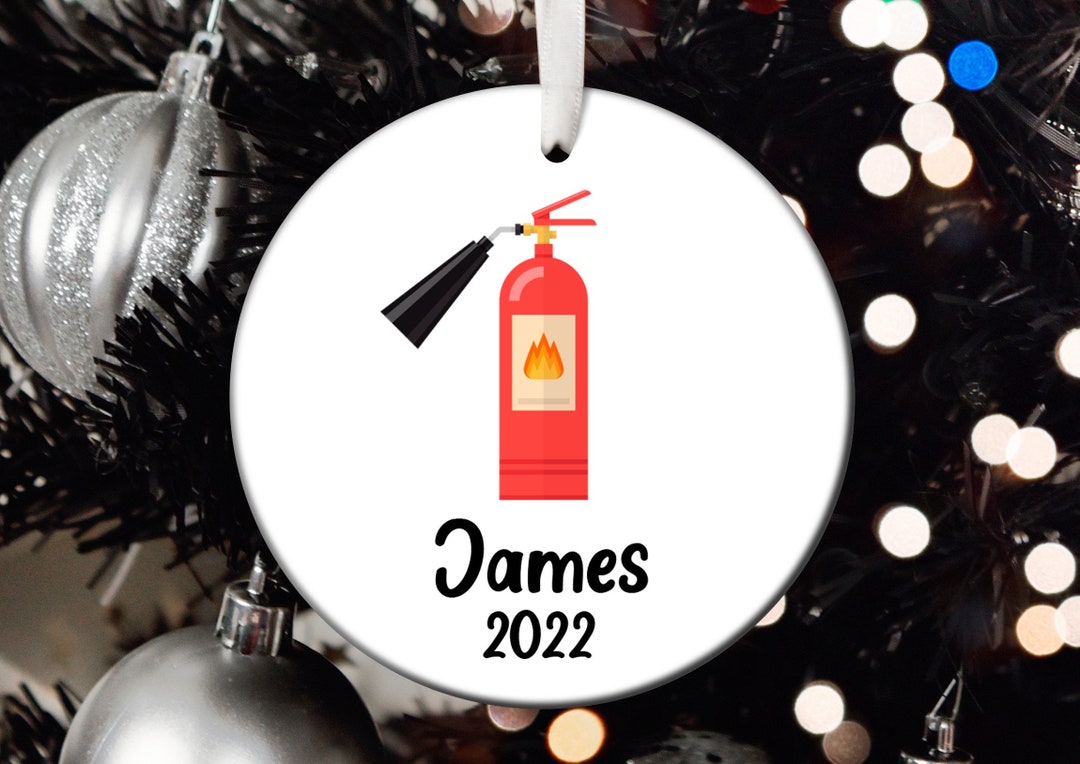 Personalized Fire Extinguisher Christmas Ornament, Fire Extinguisher