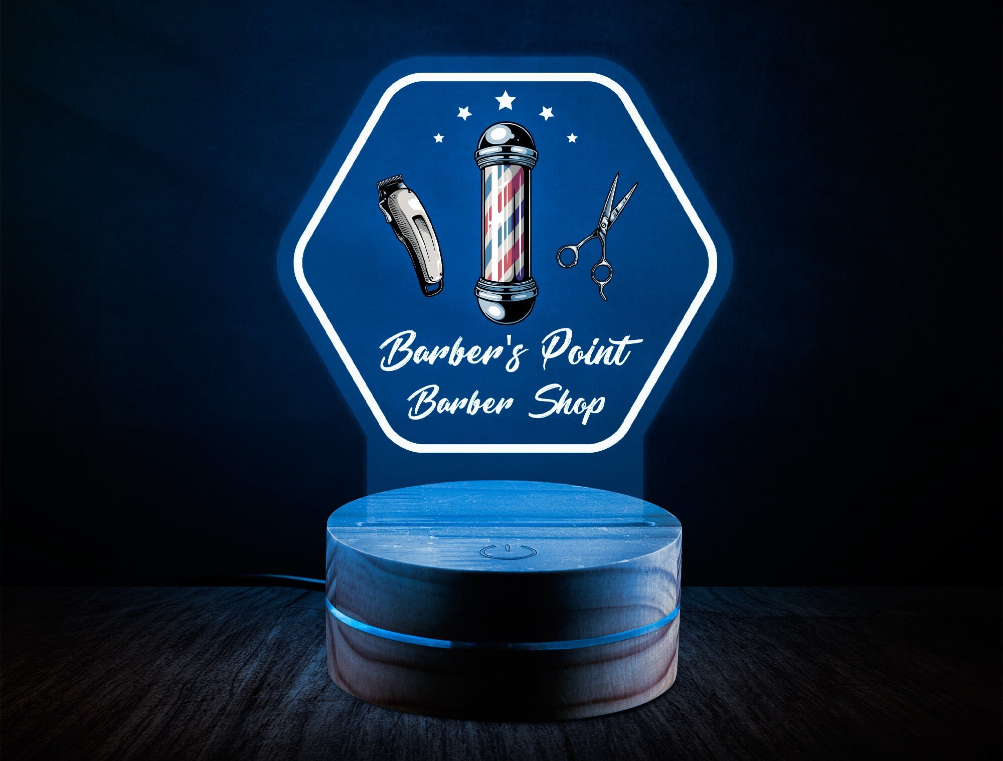 Personalized Barber Shop Gift Barber Shop Night Light Gift Etsy