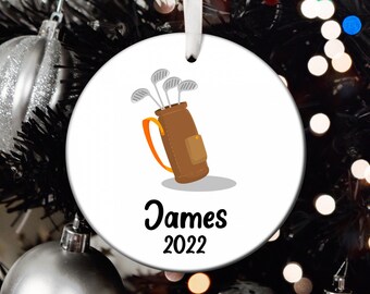 Personalized Golf Bag Christmas Ornament, Golf Bag Santa Ornament, Golf Bag Tree Ornament, Golf Bag Gift T13