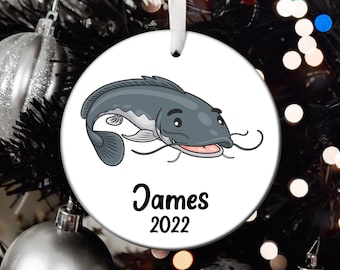 Personalized Catfish Christmas Ornament, Catfish Santa Ornament, Catfish Tree Ornament, Catfish Gift, Catfish Christmas Tree Ornament T554