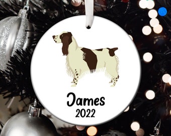 Ornement de Noël Springer Spaniel anglais personnalisé, Ornement de Père Noël Anglais Springer Spaniel, Cadeau Anglais Springer Spaniel T505