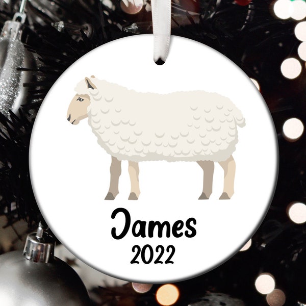 Personalized Sheep Christmas Ornament, Sheep Santa Ornament, Sheep Tree Ornament, Sheep Gift, Custom Sheep Christmas Tree Ornament T416