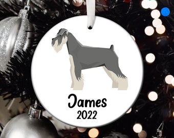 Personalized Schnauzer Christmas Ornament, Schnauzer Santa Ornament, Schnauzer Tree Ornament, Schnauzer Gift T476