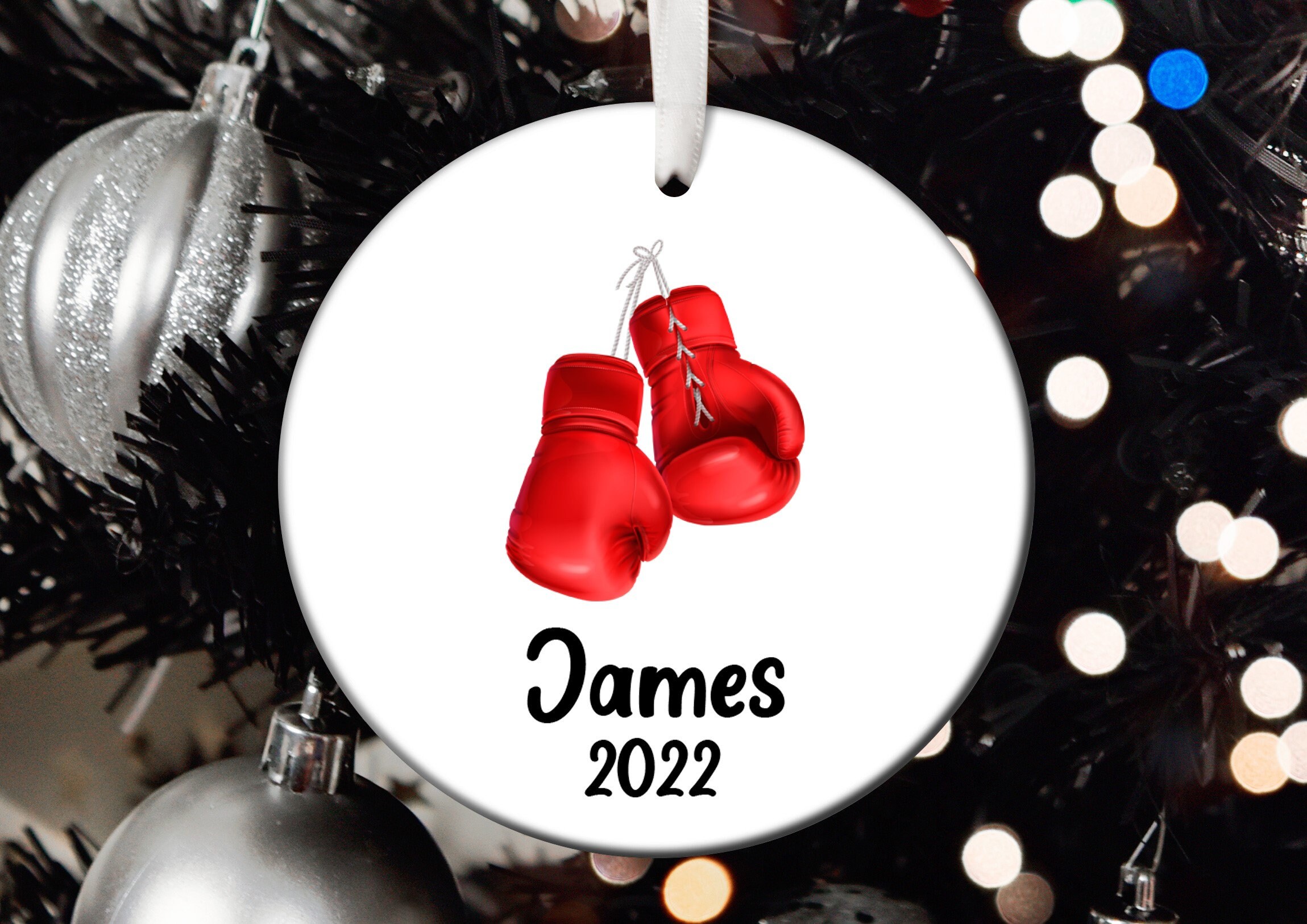 Personalized Boxing Gloves Christmas Ornament Boxing Gloves Santa Ornament Boxing Gloves Tree Ornament Boxing Gloves Gift T152 Etsy