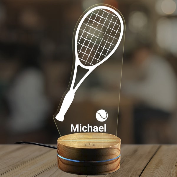 Personalized Tennis Night Light, Tennis Gift Ideas, Tennis Player Gift, Gift for Tennis Lovers, Tennis Coach Gift, Tennis Team Gift KK291