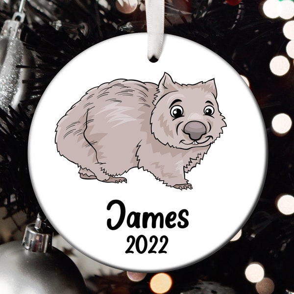 Personalized Wombat Christmas Ornament, Wombat Santa Ornament, Wombat Tree Ornament, Wombat Gift, Custom Wombat Christmas Tree Ornament T533