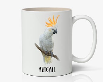 Personalized Cockatoo Mug, Cockatoo Gift Ideas, Cockatoo Tumbler, Cockatoo Travel Mug, Custom Cockatoo Cup K154