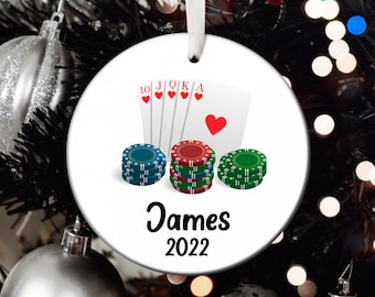 Personalized Poker Christmas Ornament, Poker Santa Ornament, Poker Tree Ornament, Poker Gift, Custom Poker Christmas Tree Ornament T39