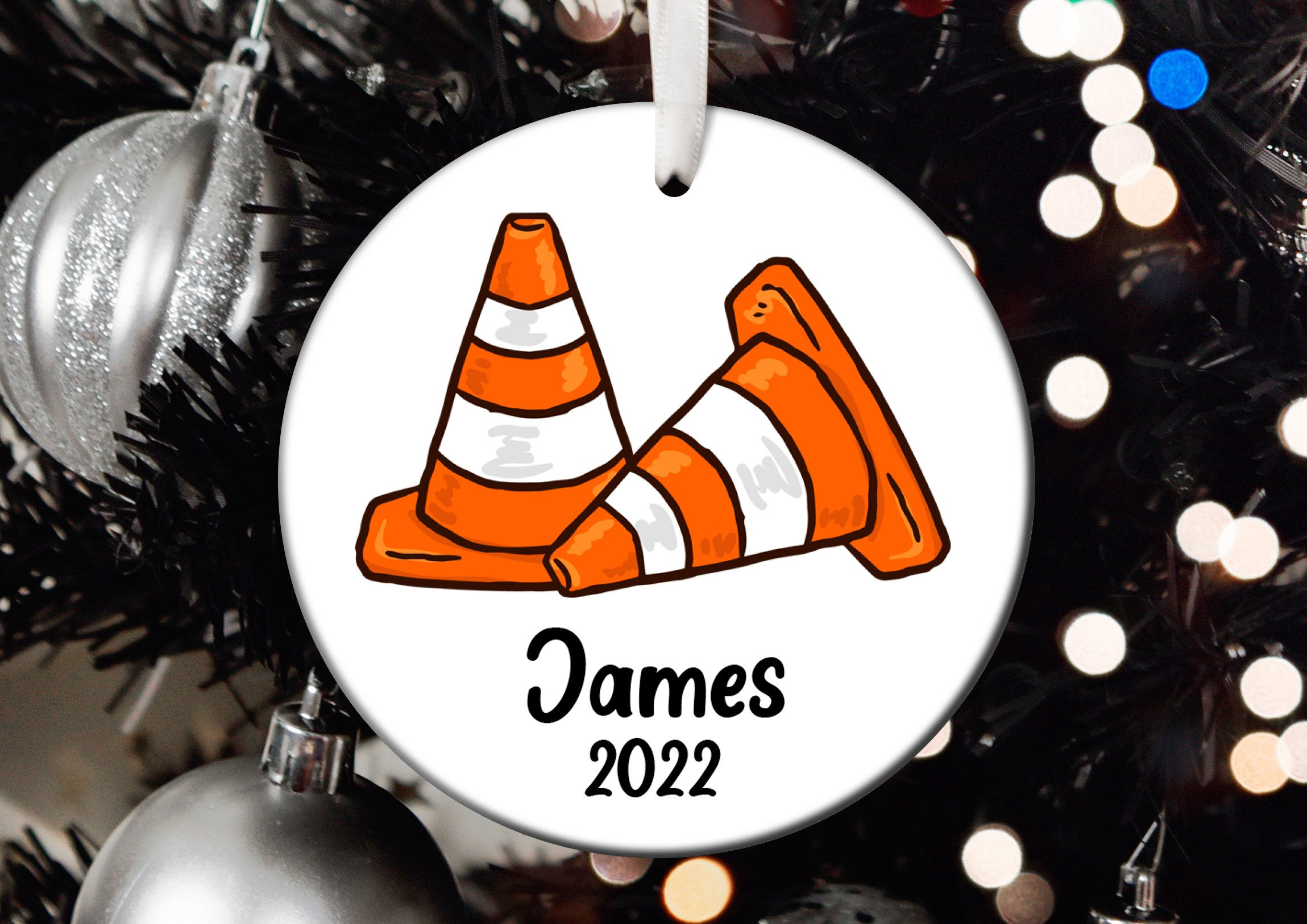 Traffic Cone Christmas Ornament Etsy