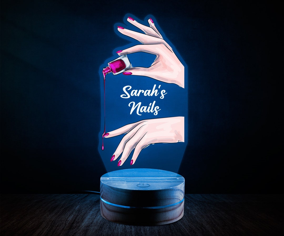 Personalized Nail Salon Night Light, Gift for Nail Techs, Manicurist