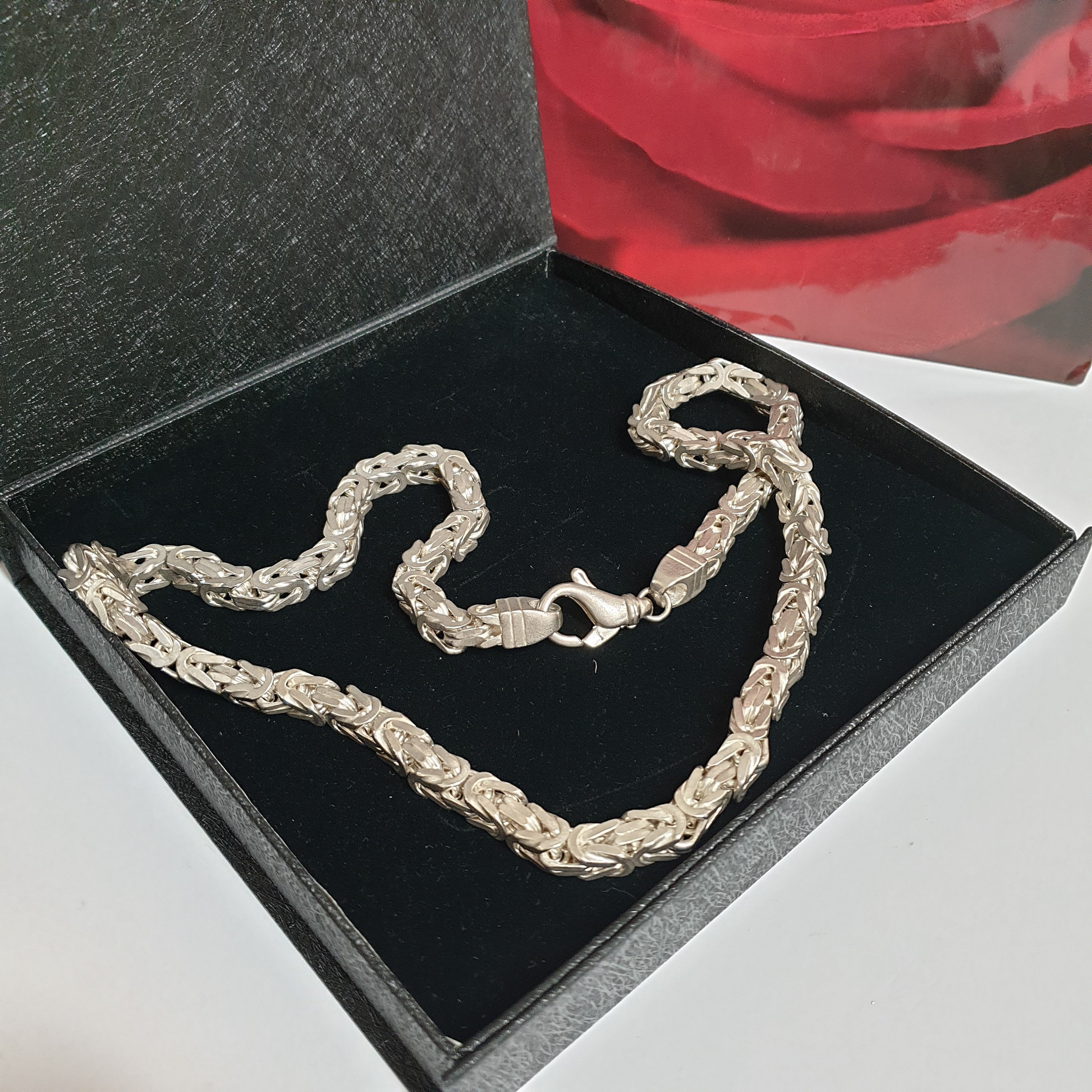 66.5 cm king chain 7 mm 925 silver snap clasp SK119