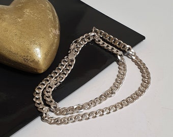 55 cm curb chain 925 silver snap clasp SK140