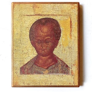 Christian Orthodox Icon of the Christ Emmanuel, Lord Almighty, Pantocrator, Jesus, Handmade, Wooden board, 18.5x15cm