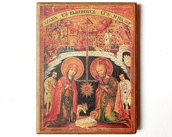 Christian Icon of Saint Winifred of Wales, Handmade, Wooden board