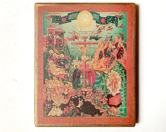 Christian Orthodox Icon of the Only Begotten Son of God, Handmade, Wooden Board, 17.5x14.5cm