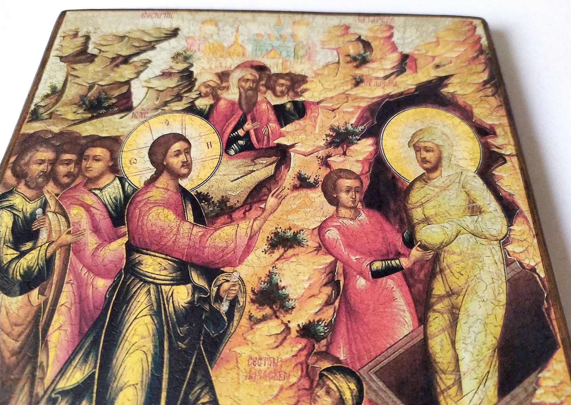 Griechisch-orthodoxe Holz-Ikone Heiliger Konstantin & Helen - Handgefertigt