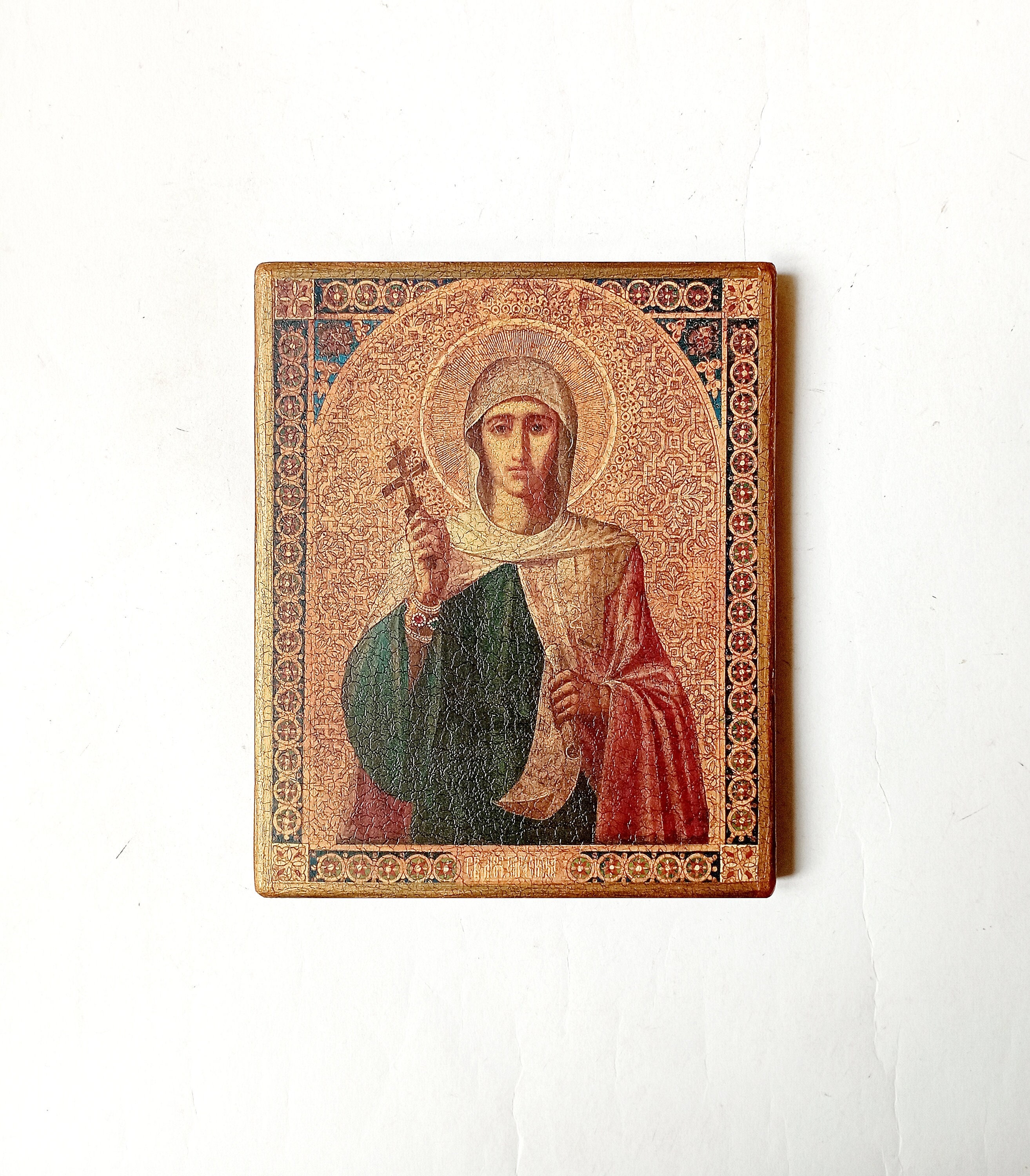 聖パラスケヴァ金曜日のキリスト教正教会イコン、手作り、木製ボード