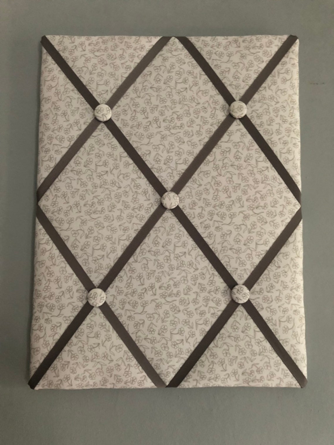 Fabric Memo Board Grey Fabric Etsy