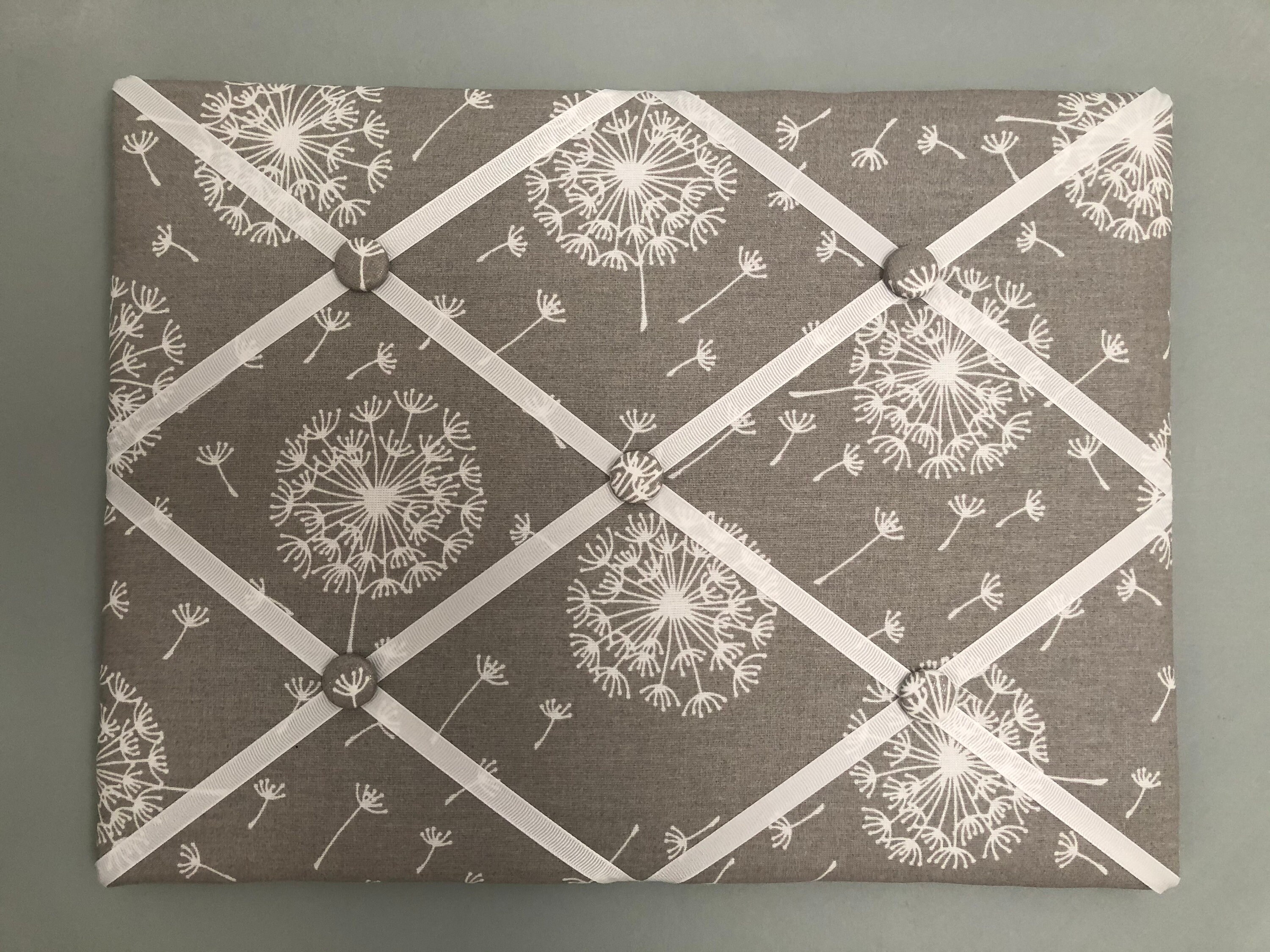 Fabric Memo Board Grey Paardebloem Stof Etsy