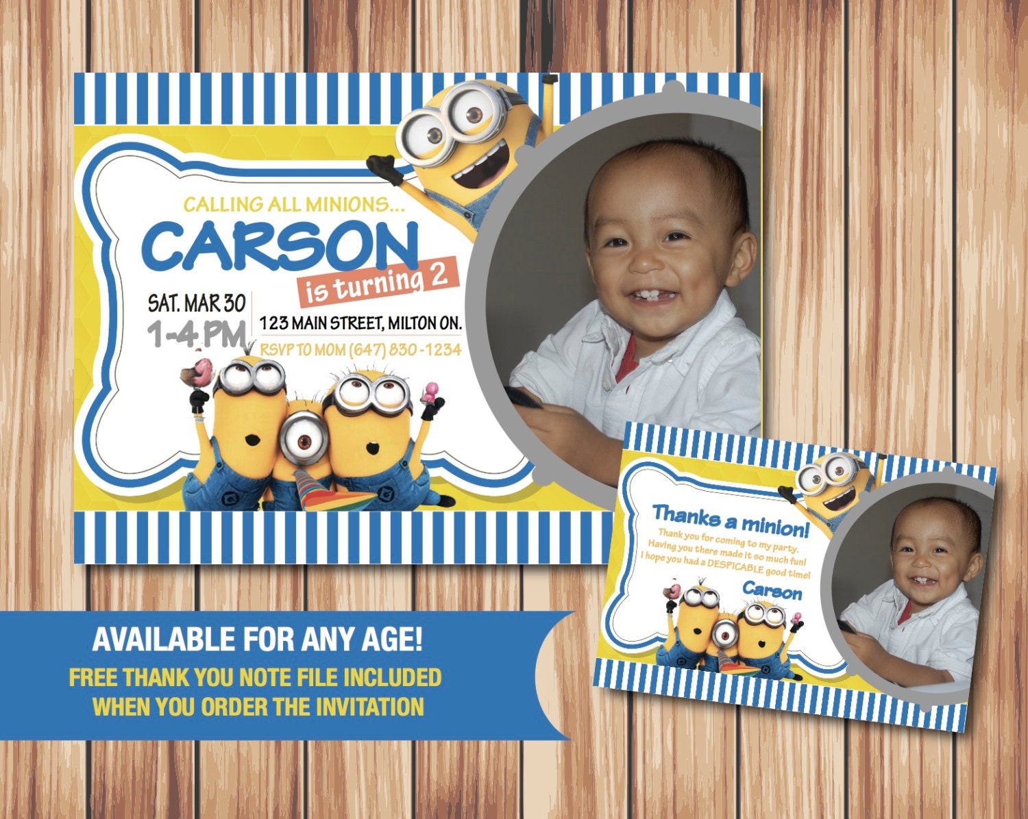 Minions Birthday Invitation Printable Kids Minion Invite - Etsy