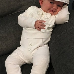 Baby Boy Blessing Outfit, Blessing Outfit, Baptism Outfit, Christening Suit, White Suit, Baby Christening, White Tuxedo, Blessing Suit image 9