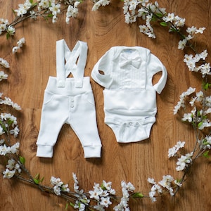 Baby Boy Blessing Outfit, Blessing Outfit, Baptism Outfit, Christening Suit, White Suit, Baby Christening, White Tuxedo, Blessing Suit zdjęcie 1