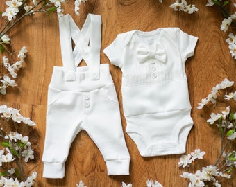 Tenue de bénédiction pour bébé garçon, tenue de bénédiction, tenue de baptême, tenue de baptême, costume blanc, baptême de bébé, smoking blanc, tenue d'été