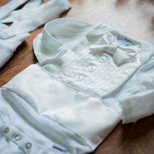 Baby Boy Blessing Outfit, Blessing Outfit, Baptism Outfit, Christening Suit, White Suit, Baby Christening, White Tuxedo, Blessing Suit image 2