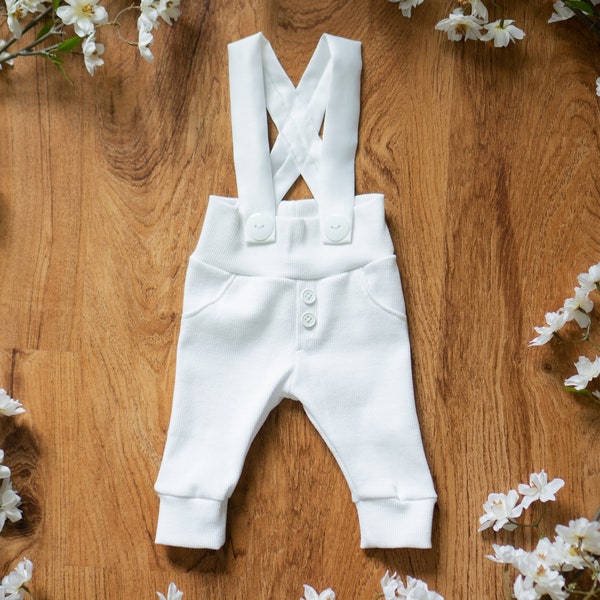 Baby Boy Tuxedo Pants, Baby Boy Pants, Baby Boy Blessing Pants, Baby Boy Christening Pants, Baby Boy White Pants