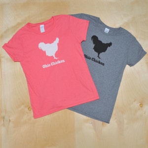 Camiseta de Ohio Chicken para mujer - Camiseta de Ohio - Camiseta de Ohio Chicken - Camiseta original - Camiseta con mapa de Ohio