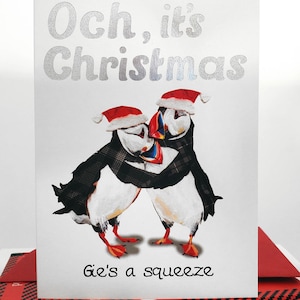 Christmas Puffins Gie&#39;s a Squeeze Card WWXM160