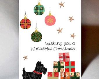 Christmas Scottie and Presents Card WWXM140