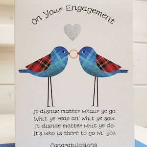 Scottish Engagement Card Spotty Birds WWWE12