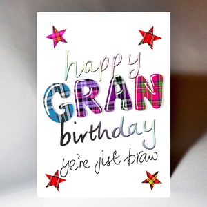 Tartan Words Gran Birthday card WWTW16 image 2