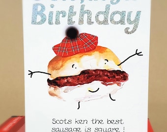 Birthday Square Sausage Card WWBD262