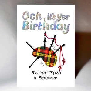 Scottish Birthday Card Bagpipes WWBD34