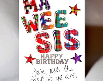 Birthday Ma Wee Sis Card WWTW31