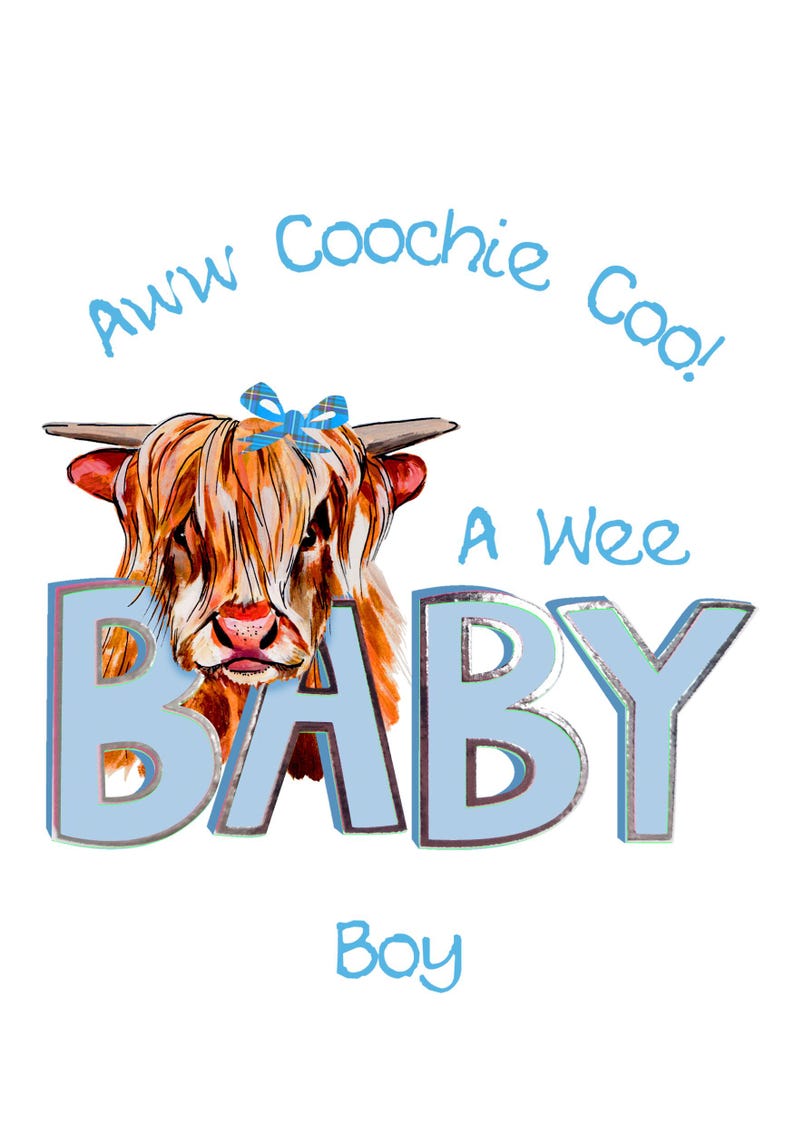 New Baby Card Coochie Coo Boy WWBA34 image 2