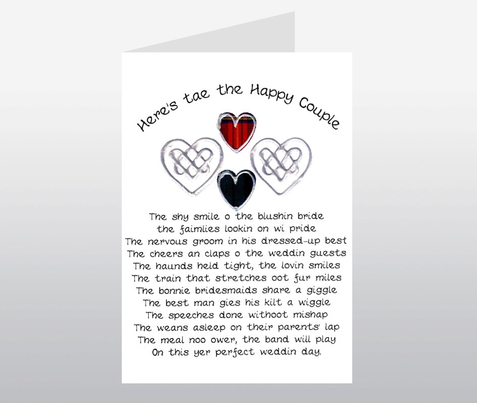  Scottish Wedding Card Happy Couple WWWE48 Etsy