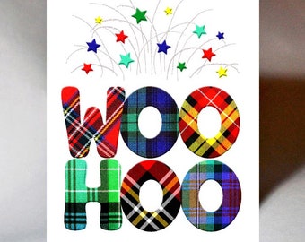 Congratulations Card Woohoo Tartan WWCN08