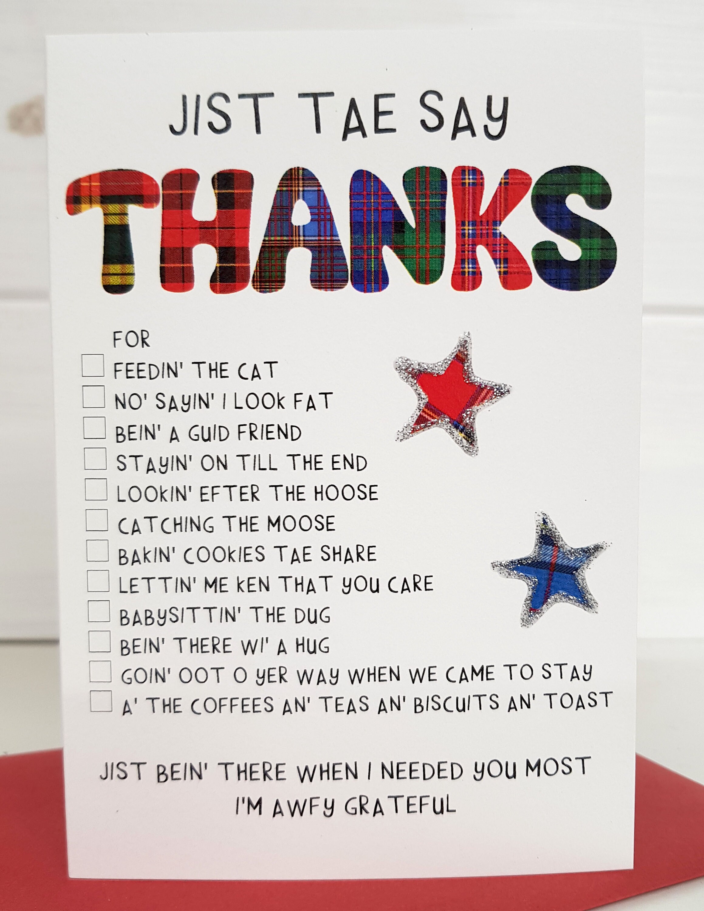 Thank You List Card WWTY03 - Etsy