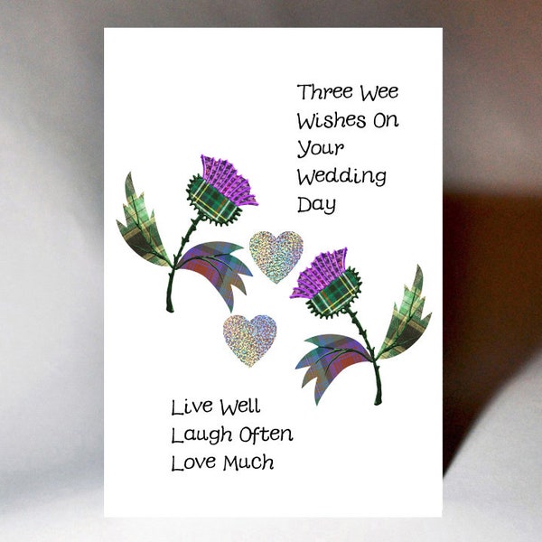 Scottish Wedding Card Thistle WWWE55