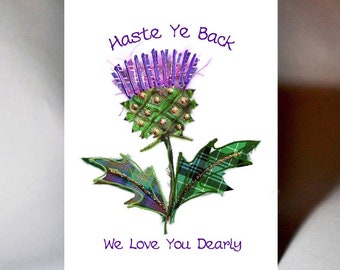 Haste Ye Back Thistle Card WWBV03
